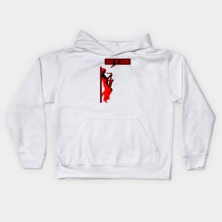 Christian saxophone player (saxophonist) in red and black color Kids Hoodie